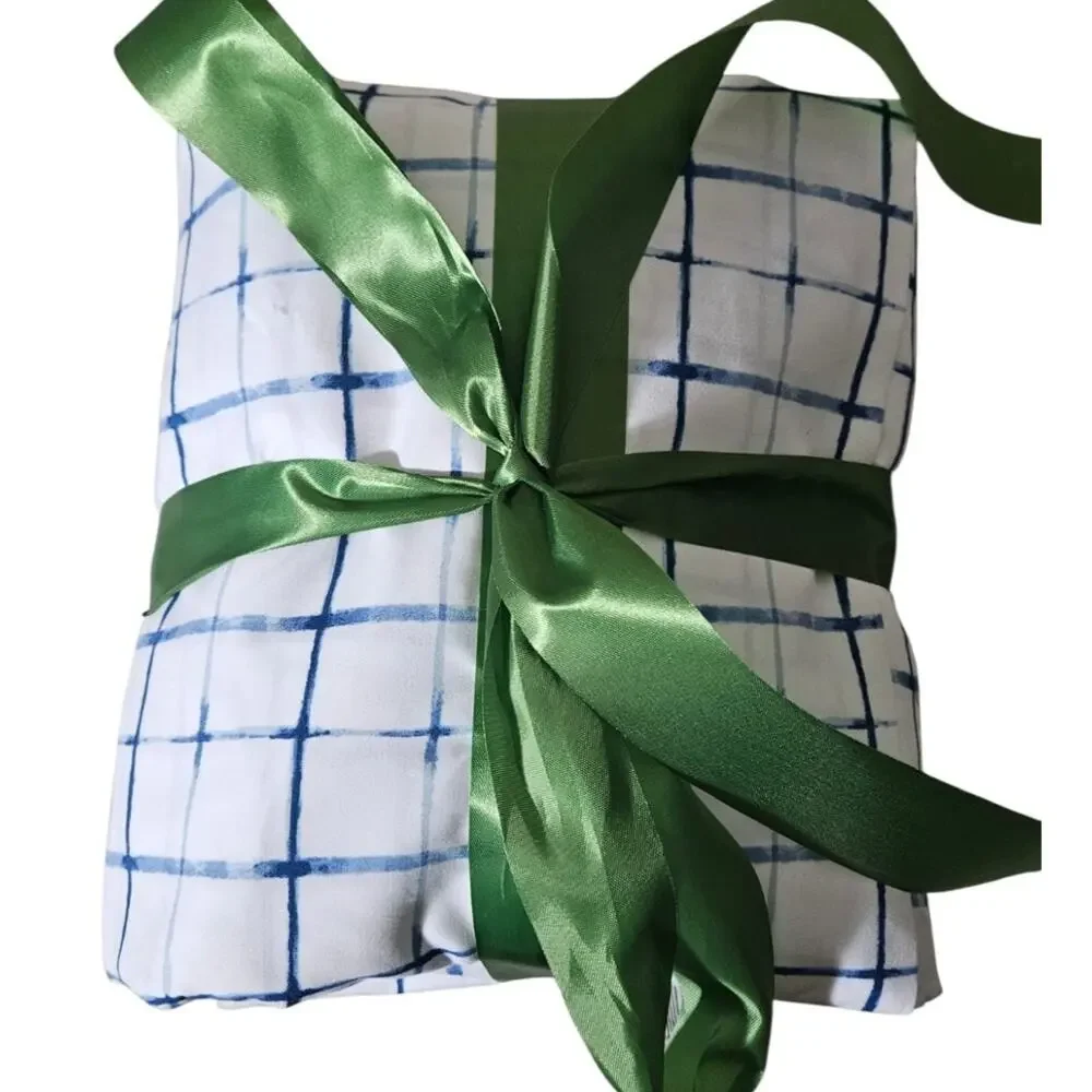 Charisma Queen UNBOXED 6 Piece Sheet Cape Cod Square Blue NEW